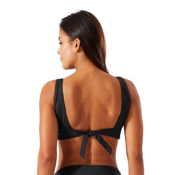 NWT Tommy Bahama Palm Modern V-Neck Bikini Top in Black Size Small/Petite - Picture 2 of 5